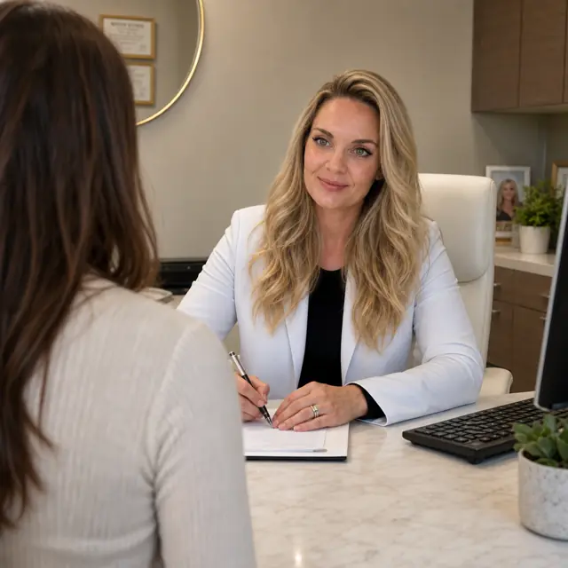 KayDee listening to a client during consultation
